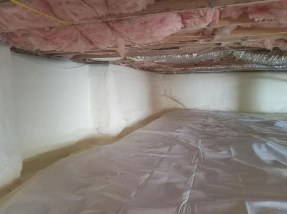 Crawl space encapsulation with closed-cell spray foam for Attic Insulation in Plainview