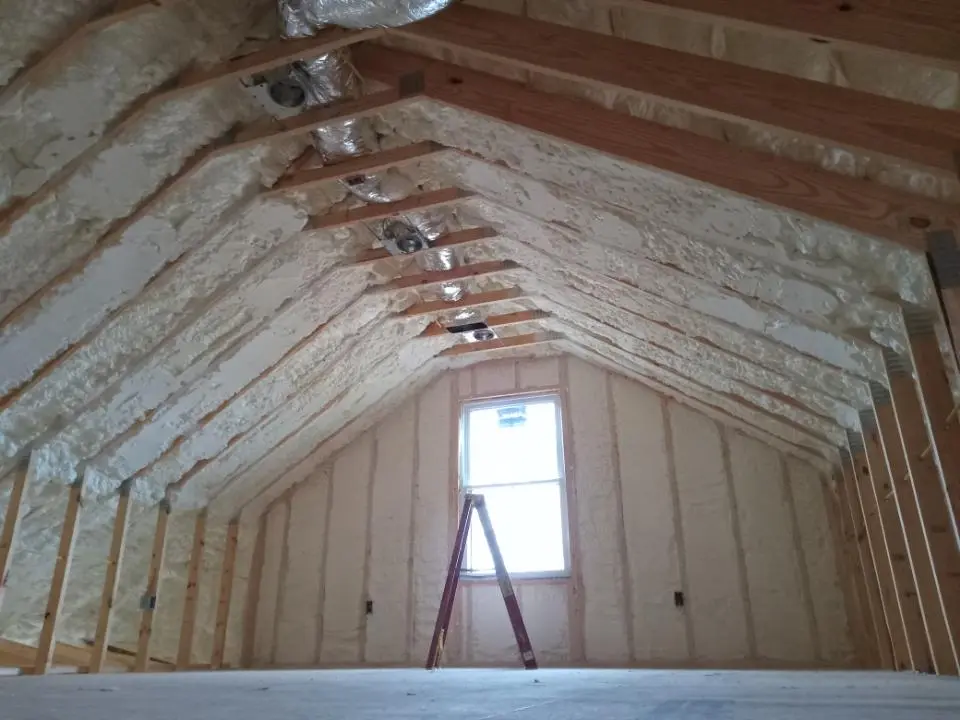 Spray foam roofing application for Crawl Space Insulation project in Plainview